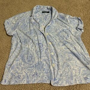 Ralph Lauren Light Blue Paisley Pajama top